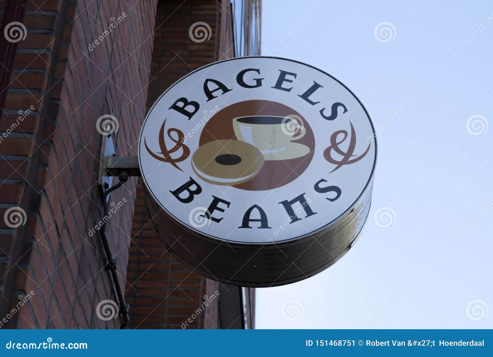 Billboard Bagels & Beans at Amsterdam the Netherlands 2019 Editorial