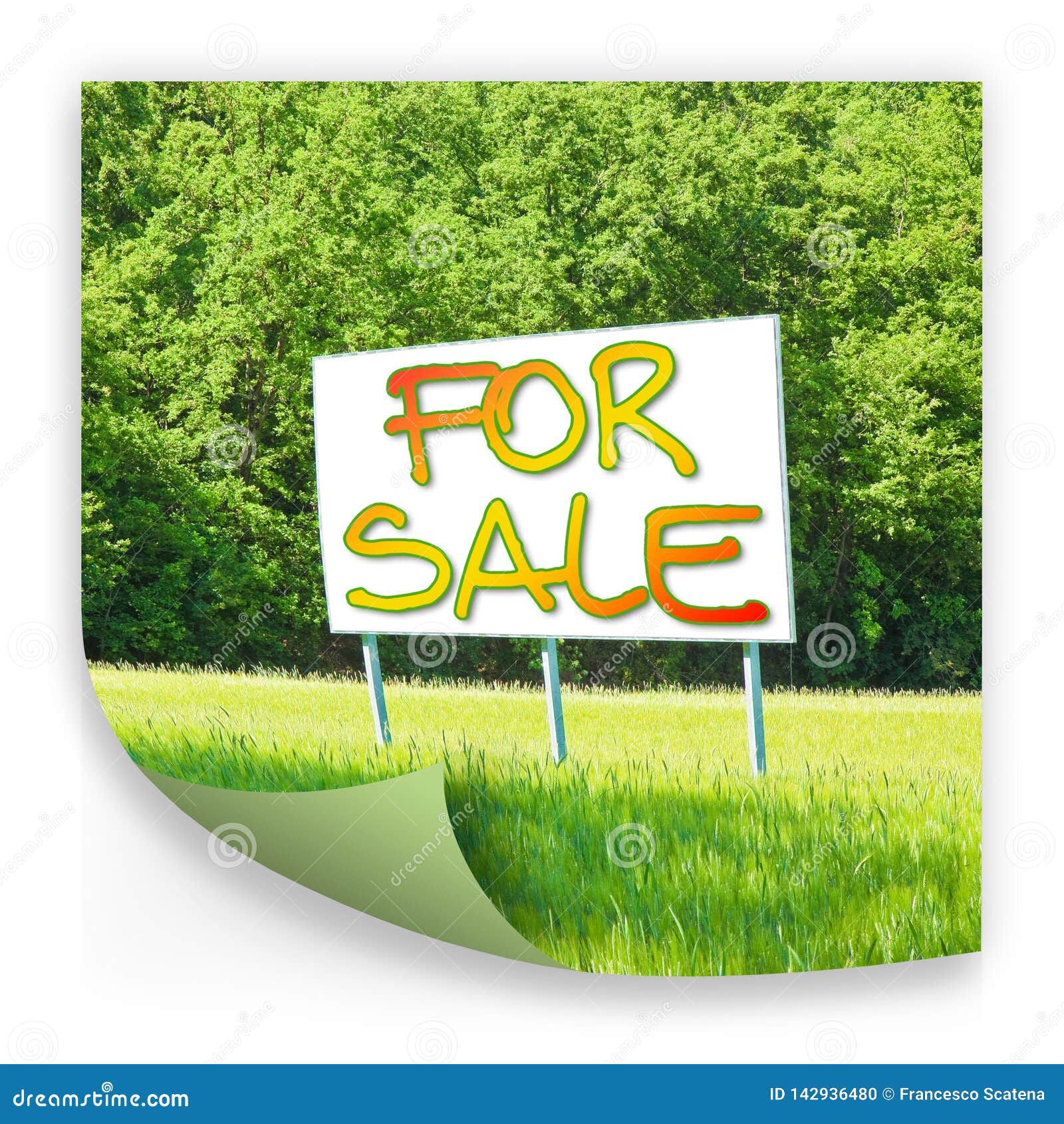 Billboard Informs that the Land is Free To Be Sold Concept Image