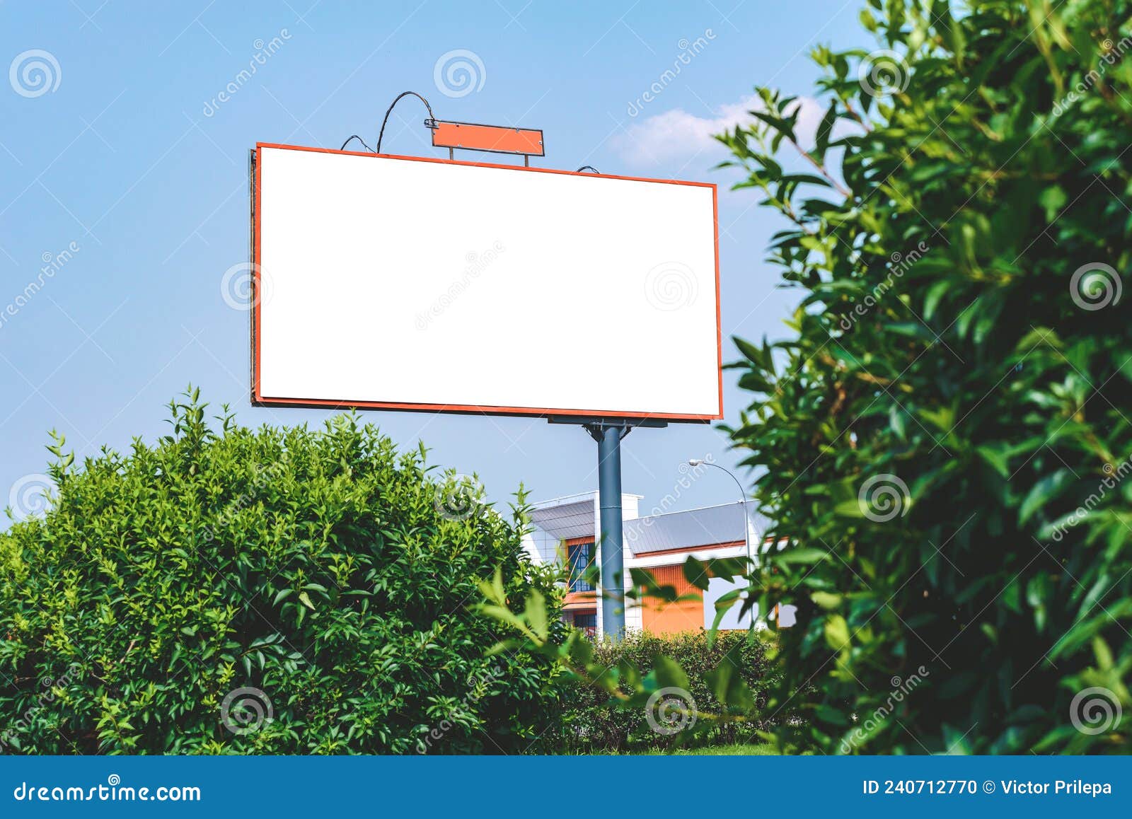 Billboard Mockup. Against the Backdrop of the City Stock Photo - Image ...