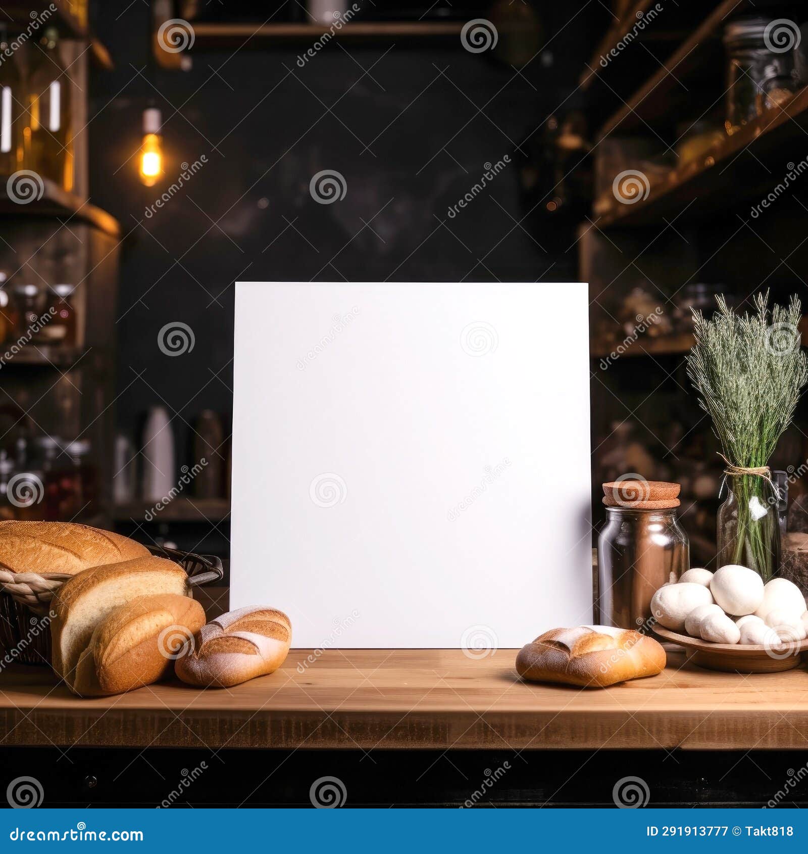 billboard mockup in bekery shop generative ai