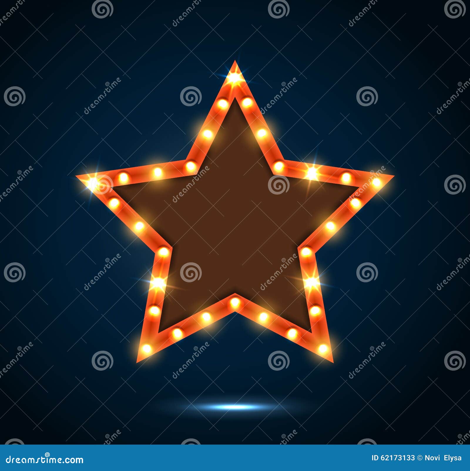 Billboard Star Sign on the on Blue Background Stock Vector