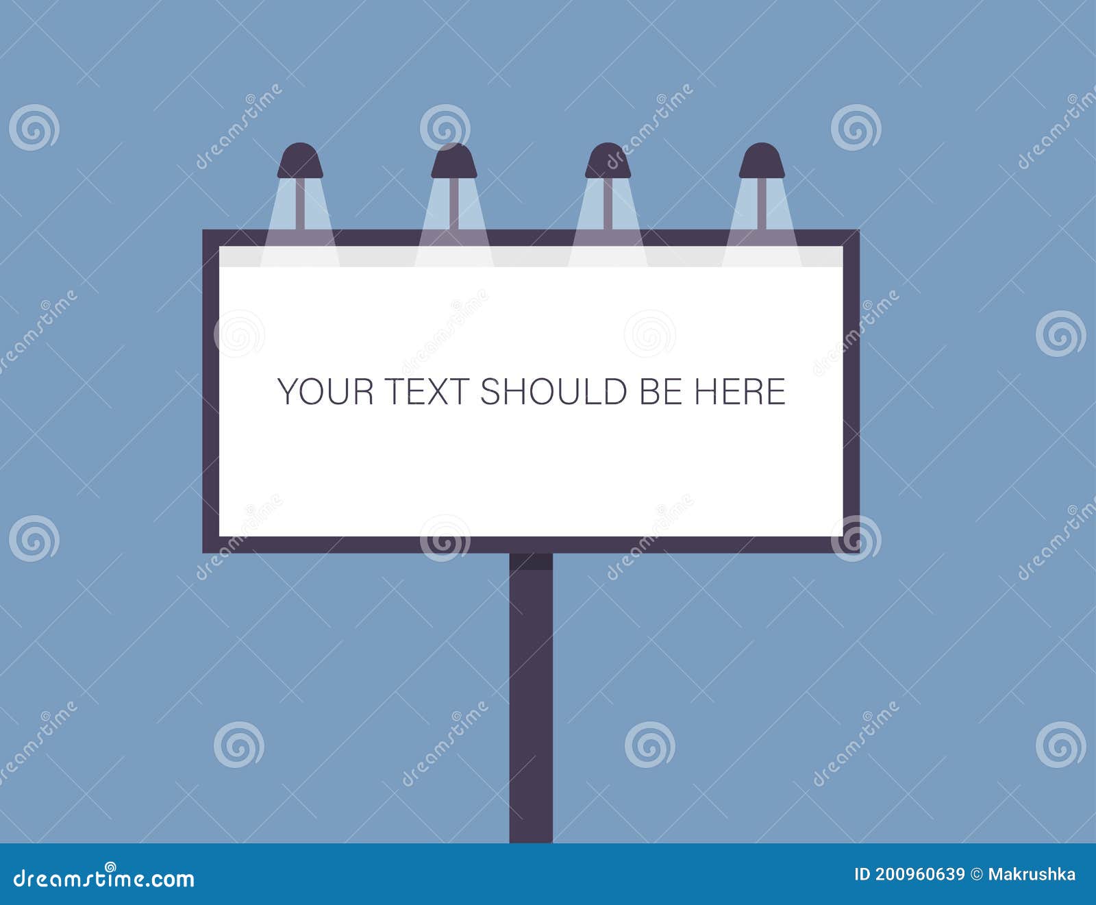 Billboard Template with Editable Text. Outdoor Banner with White For Outdoor Banner Template