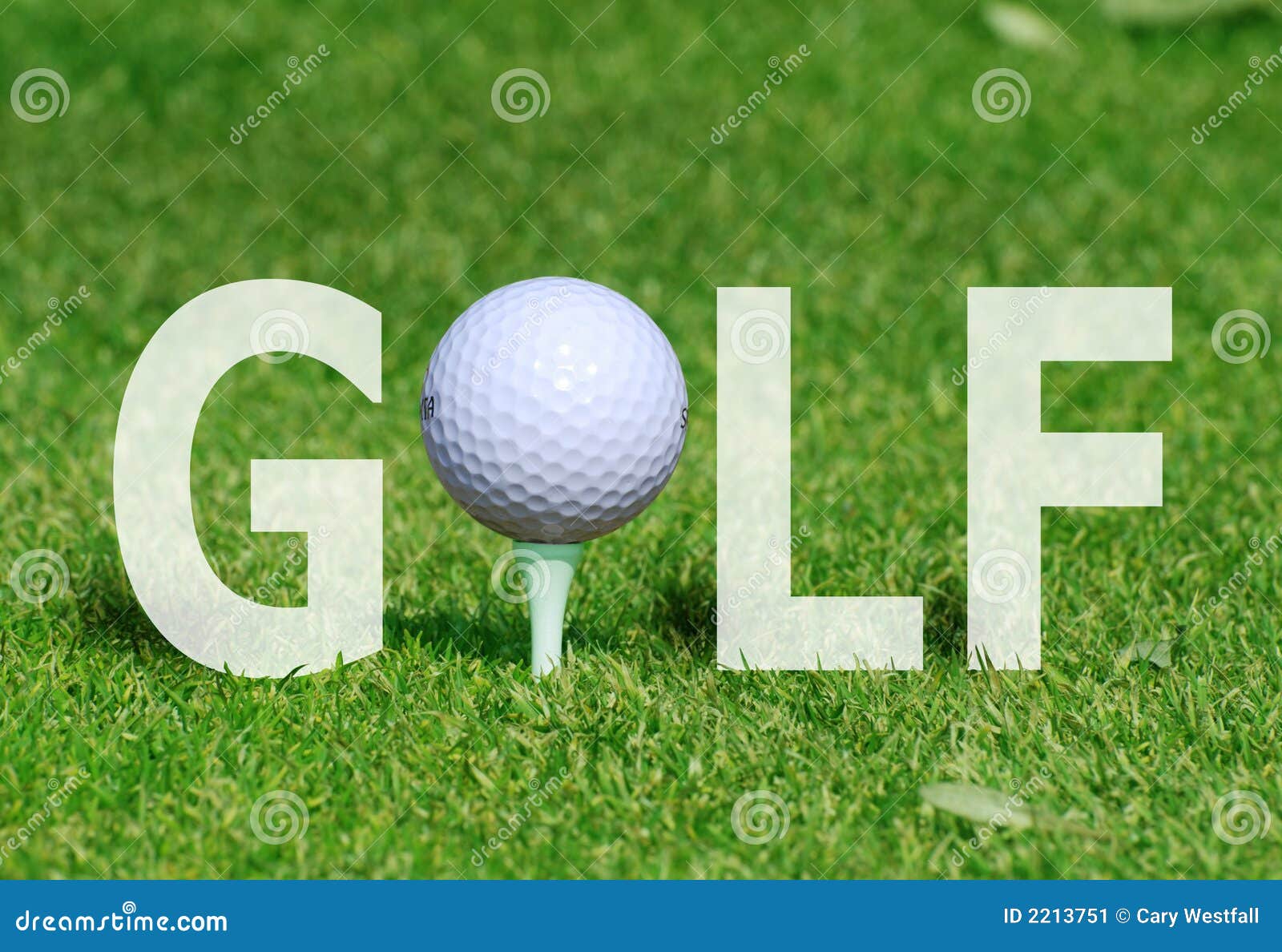 Bille de golf dans le mot image stock. Image du titre 2213751