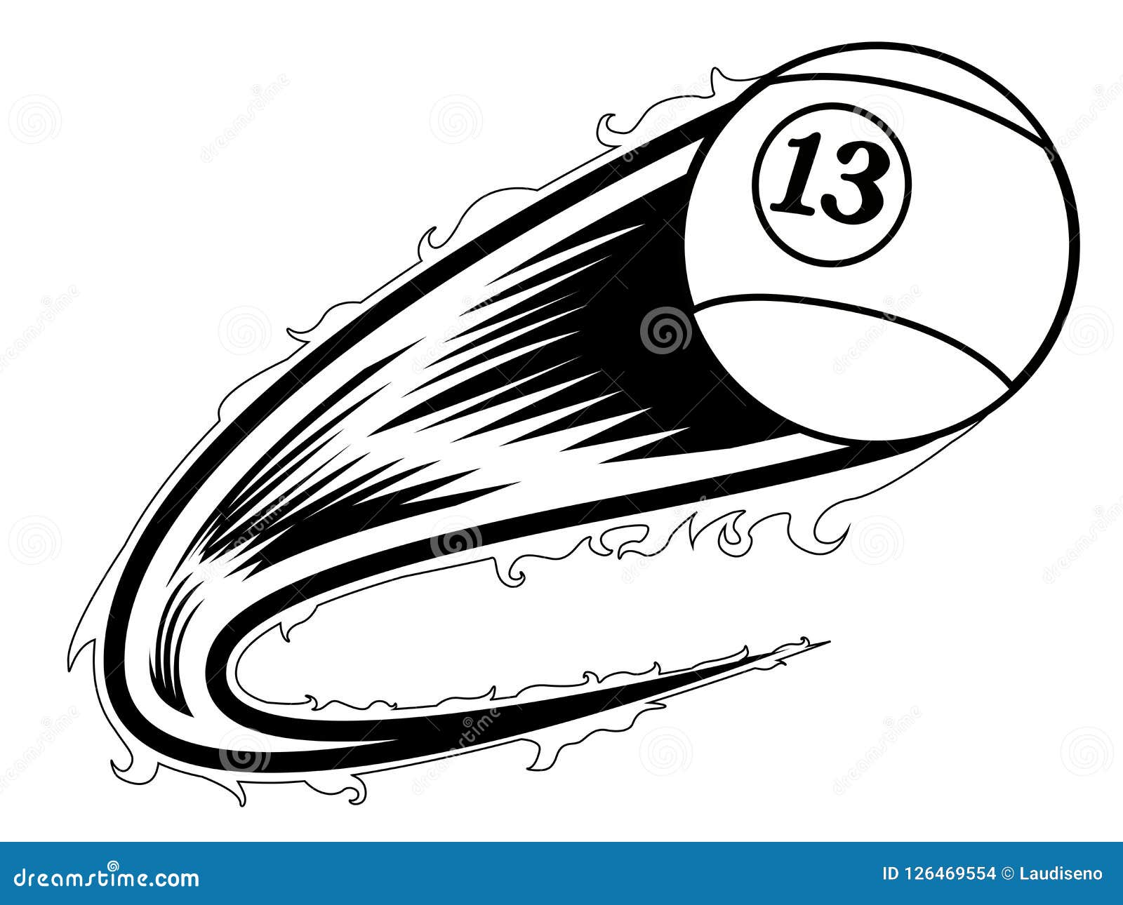 Billiard Ball with an Effect Icon Stock Vector Illustration of shot