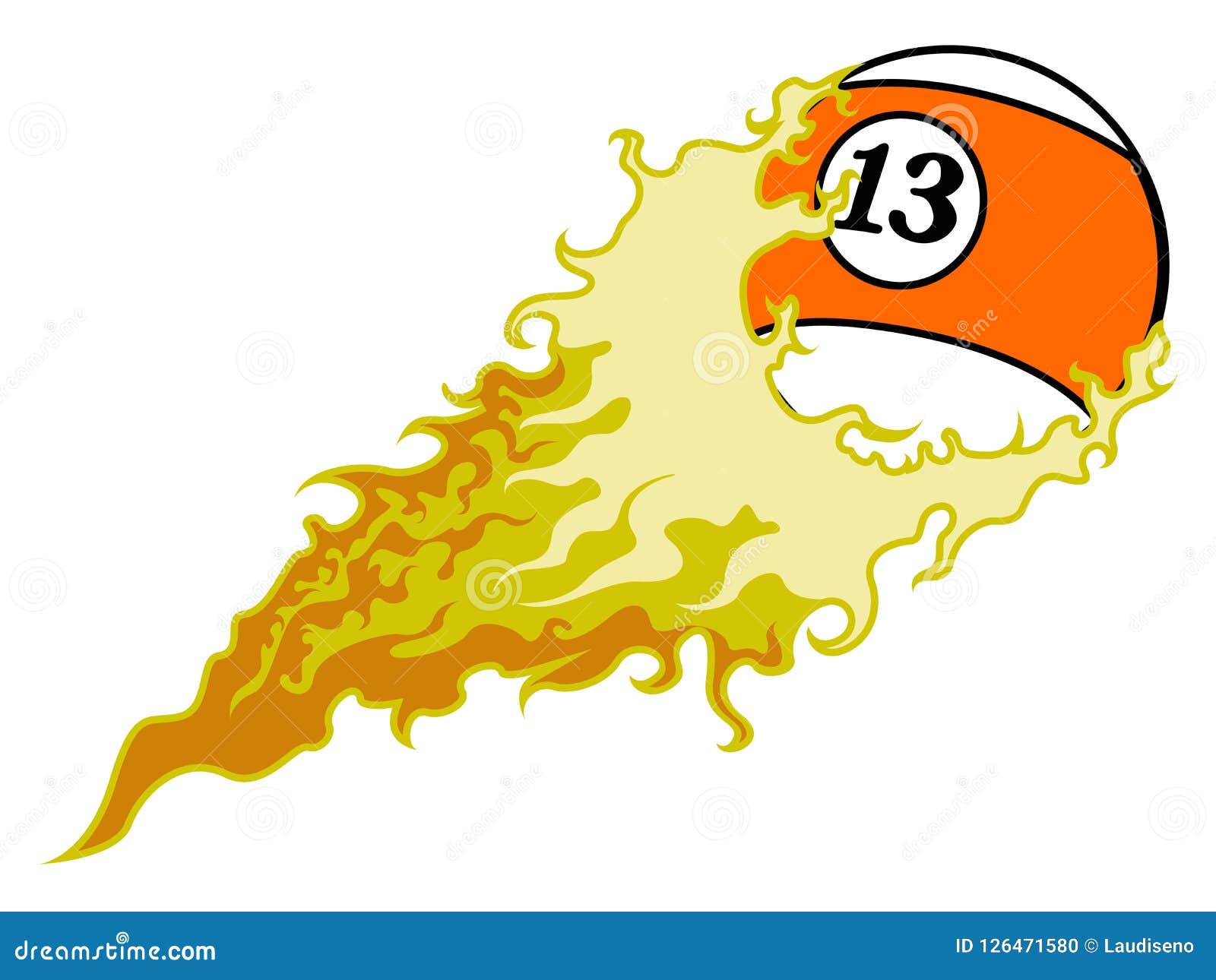 Billiard Ball with a Fire Effect Stock Vector Illustration of clipart