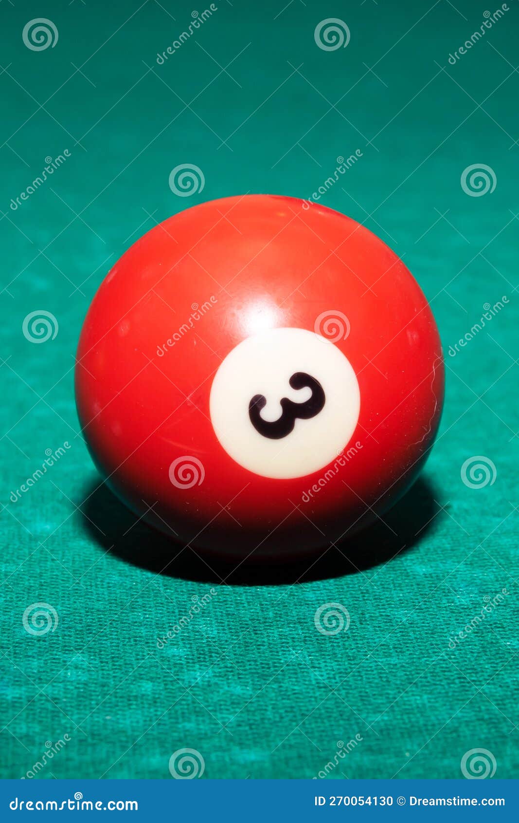 Billiard Ball on a Green Table Closeup Stock Photo Image of vertical