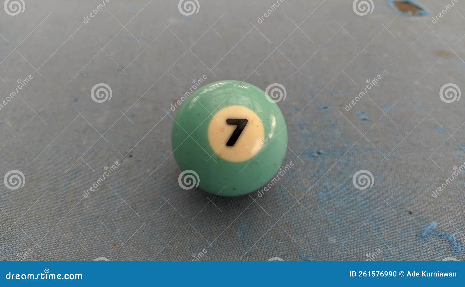 The Billiard Ball Showing the Number 7 Stock Photo - Image of closeup