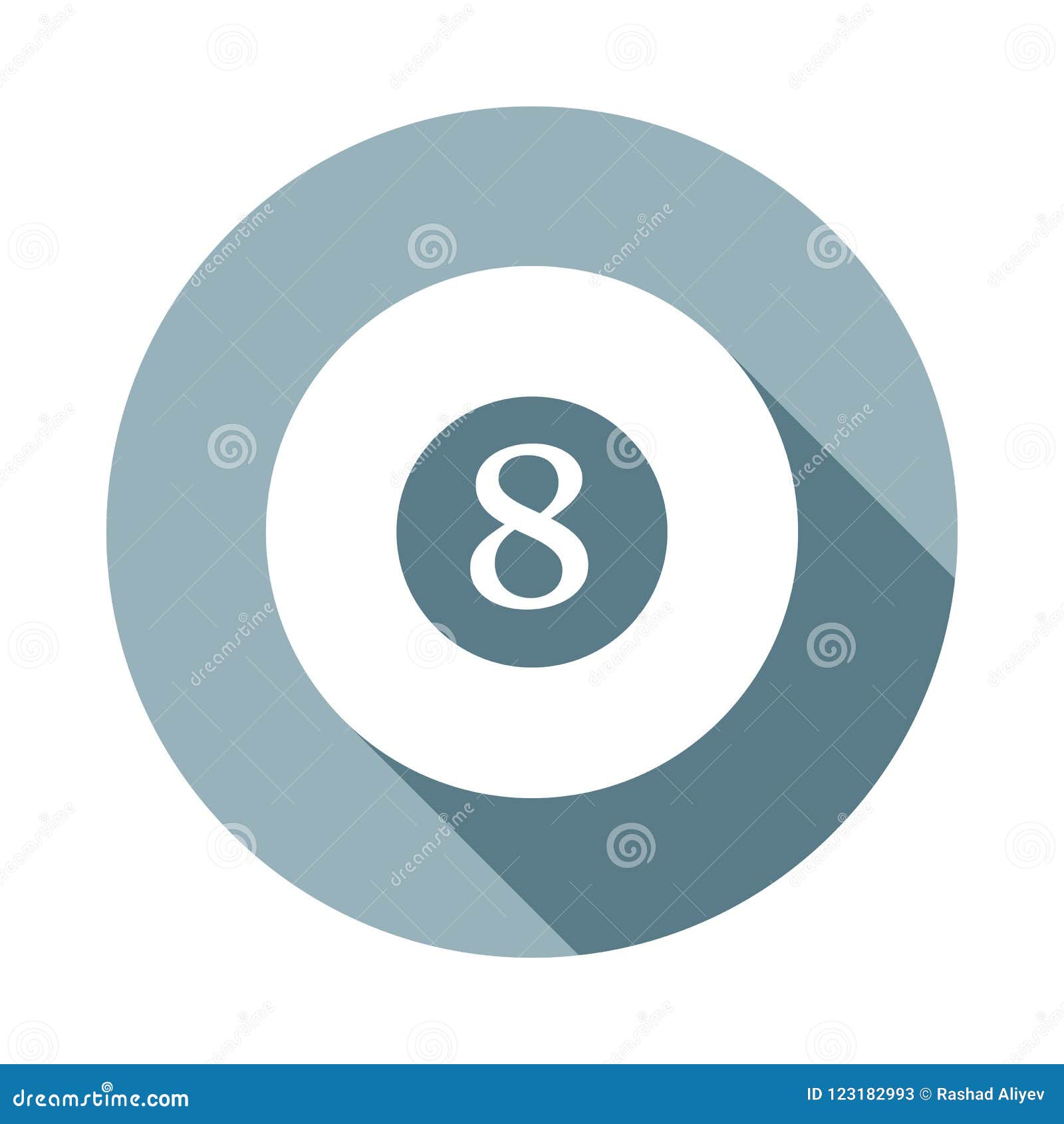 billiard ballicon in flat long shadow. one of web collection icon can be used for ui/ux