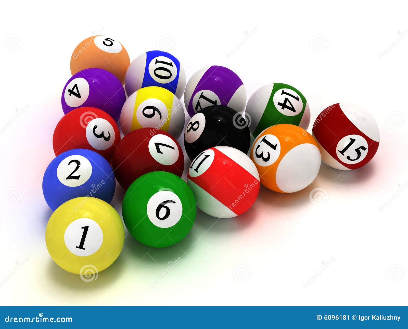 Billiard Balls Isolated On White Background Stock Image Image 6096181