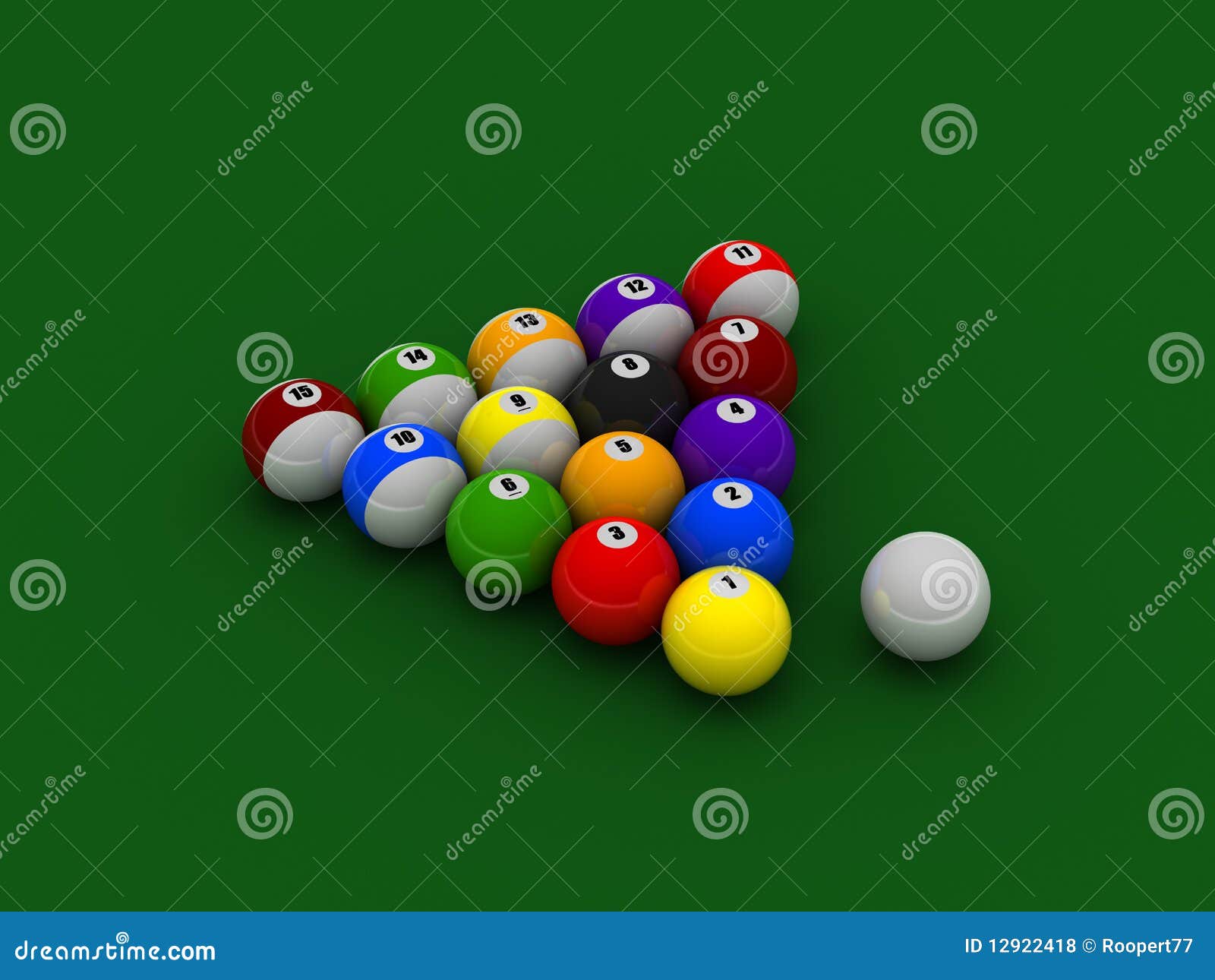 Billiard Balls on Pool Cloth Stock Illustration Illustration of close