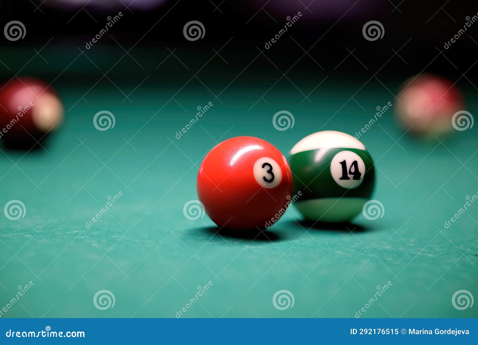 Billiard Balls on the Billiard Table. a Clean Billiard Table with