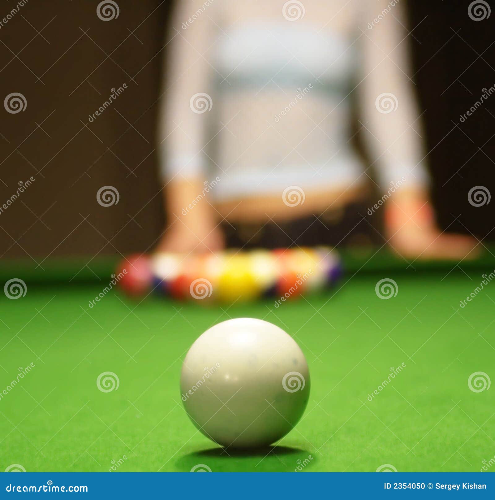 Billiard game. Pool. stock photo. Image of game, lady 2354050