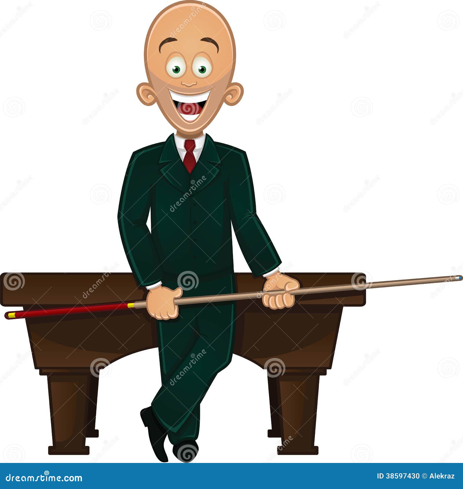 Billiard Player Holding Cue Stock Vector Illustration of