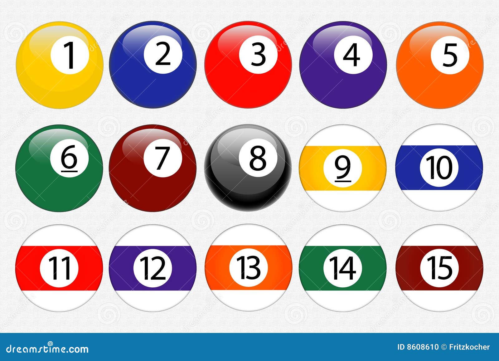 Billiard Pool Ball Set Illustation Stock Vector Illustration of pool