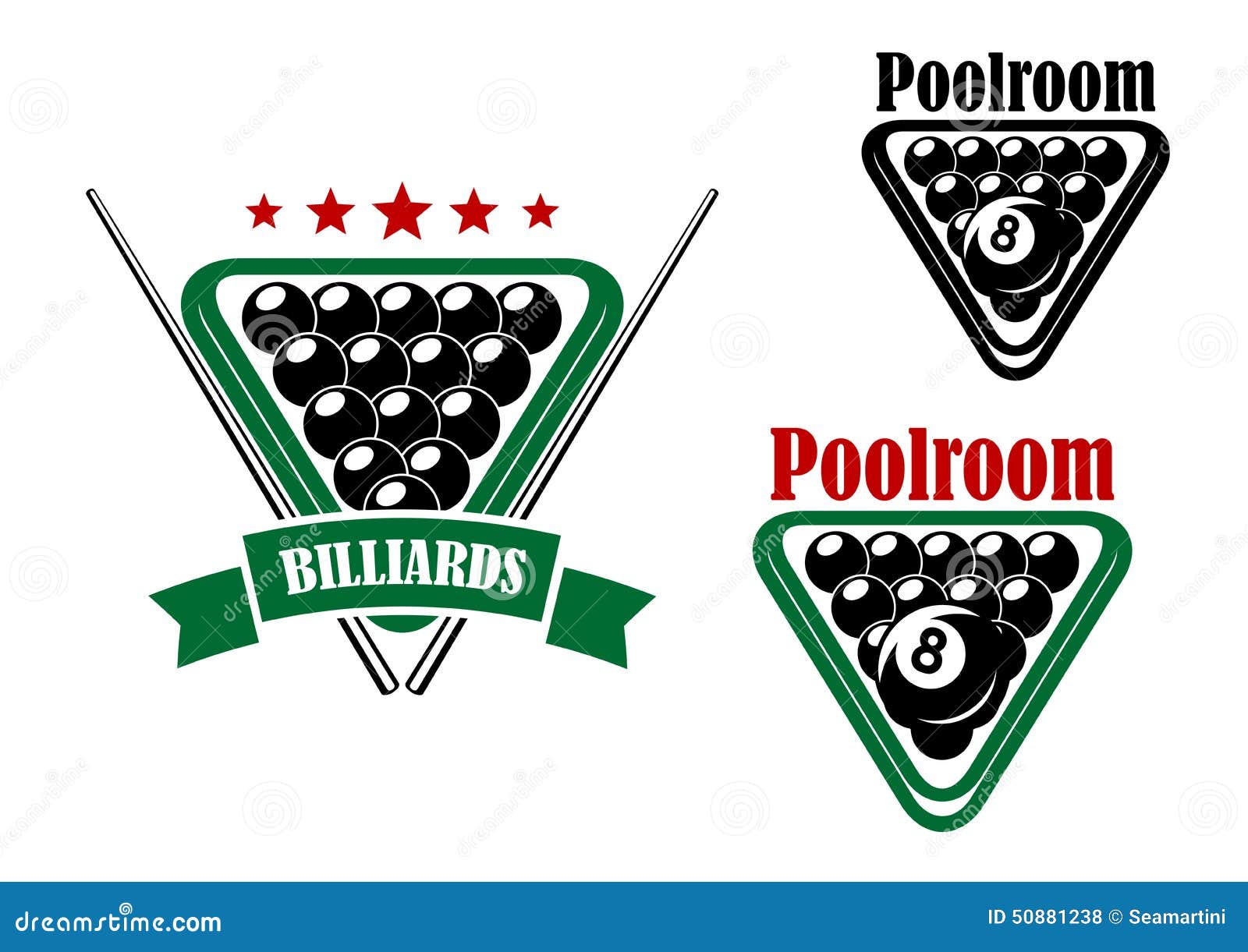 Billiard or Poolroom Emblem Stock Vector - Illustration of billiards ...