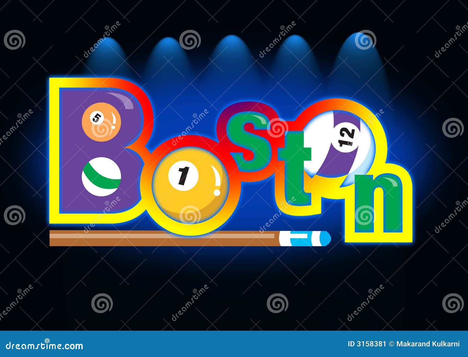 Billiard sign stock illustration. Illustration of game 3158381