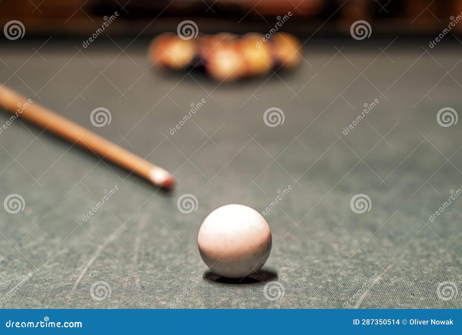Billiard Table in an Old Castle with Billiard Balls Stock Photo Image