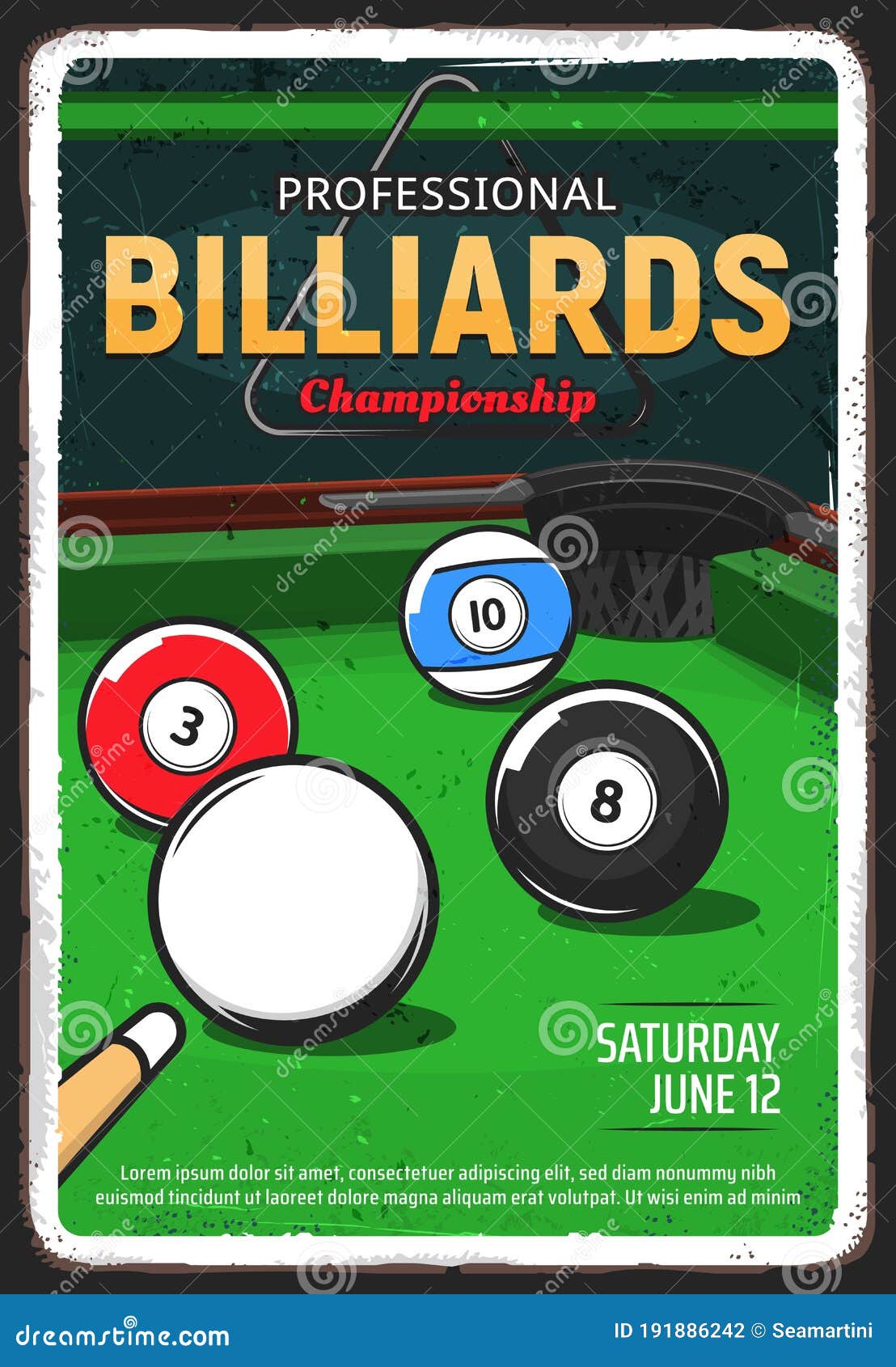 Billiard Table Pool Ou Snooker Game Ball E Pista Ilustração do Vetor -  Ilustração de projeto, sinuca: 191886242