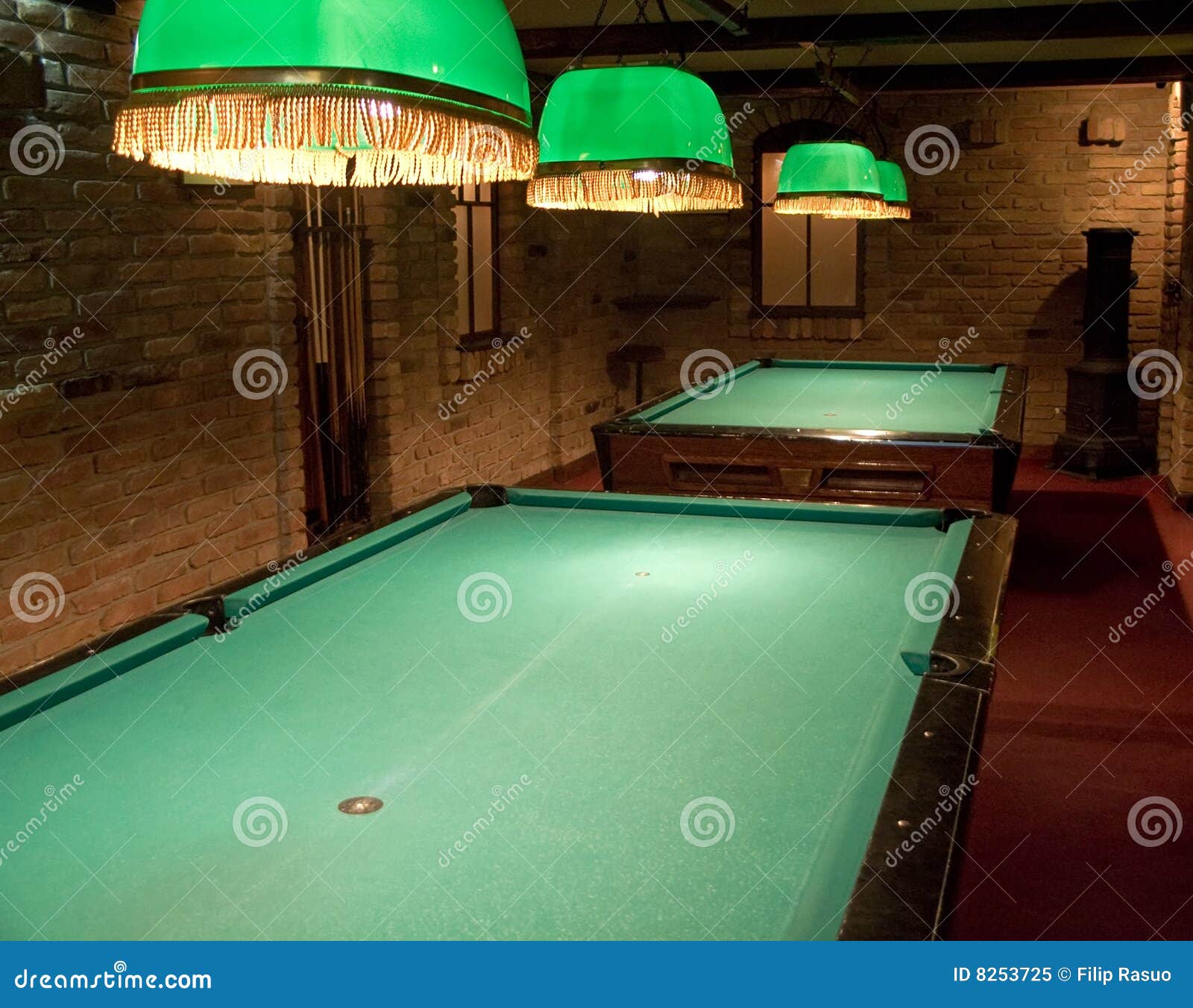 Billiard tables stock image. Image of bricks, business 8253725