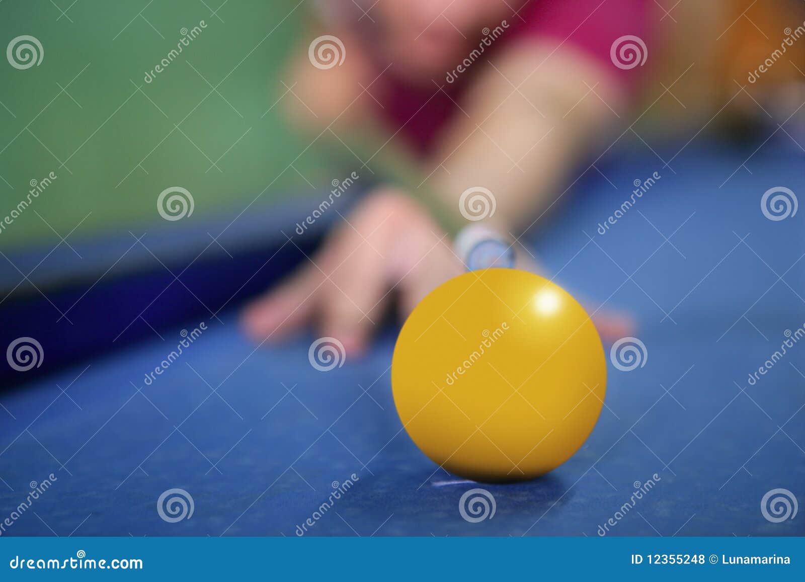 Billiard Yellow Ball Player Holding Cue Stock Photo Image of hobby