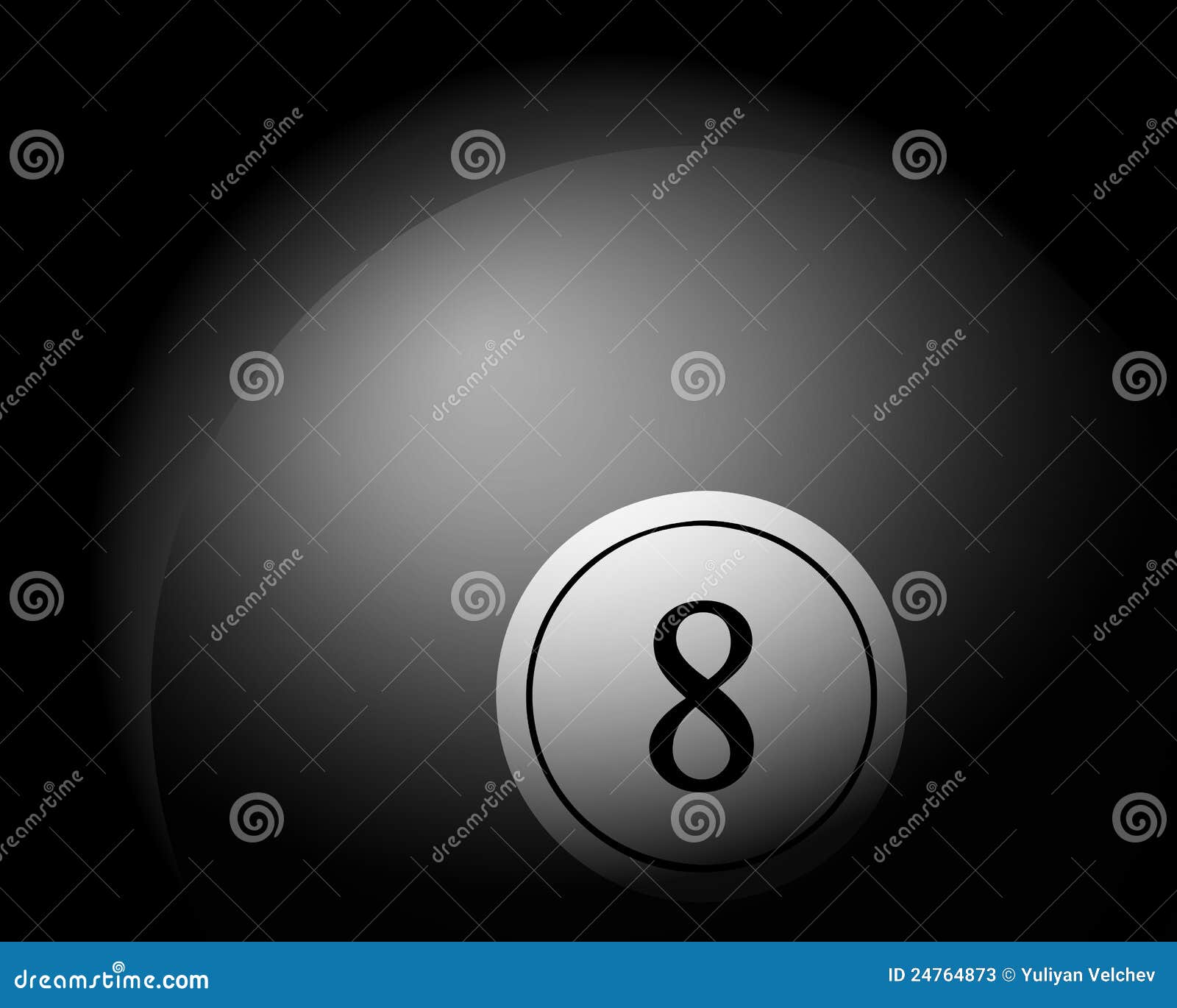 Billiards ball on black stock vector. Illustration of recreation 24764873