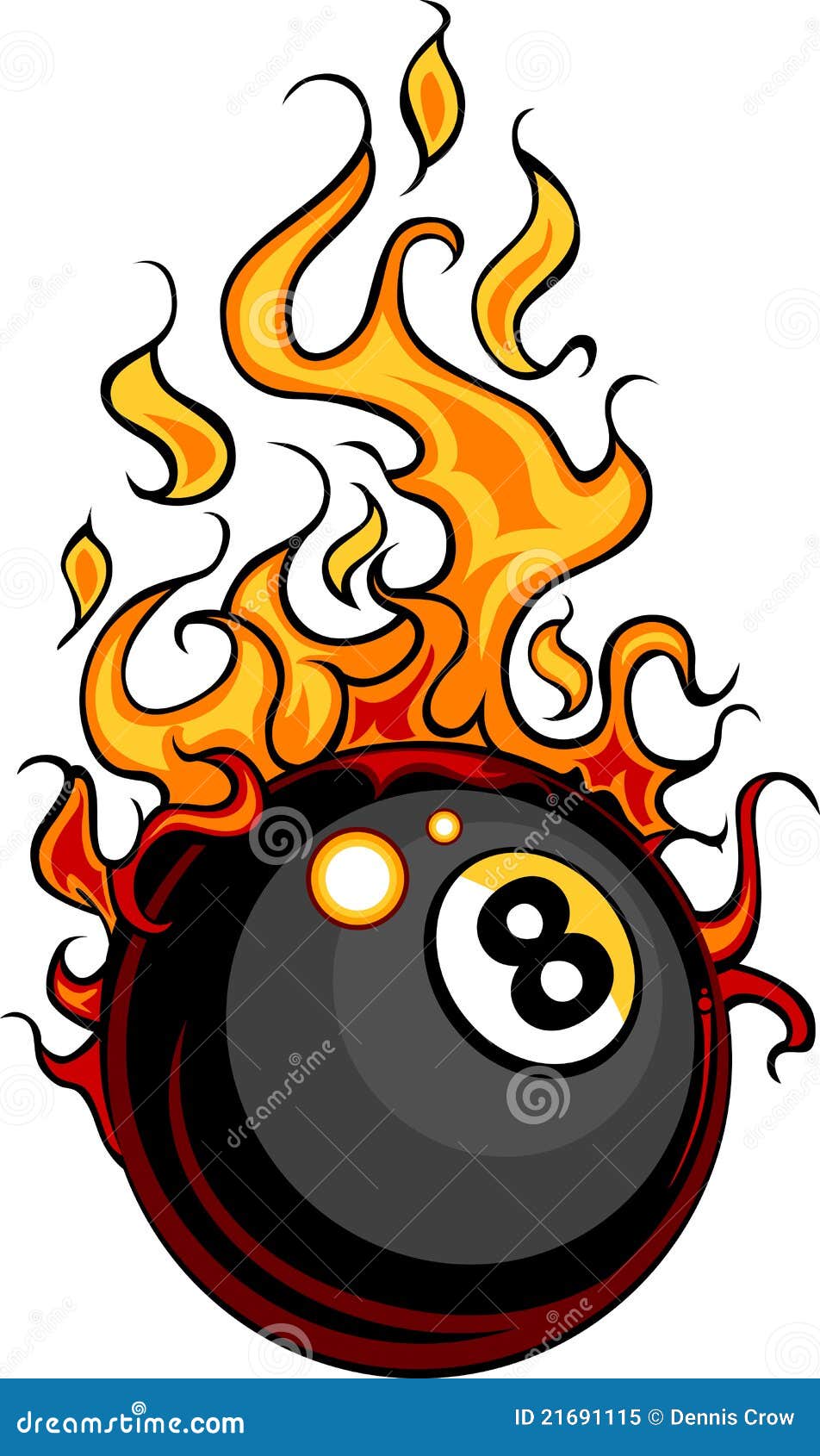 Billiards Eight Ball Flaming Cartoon Stock Vector ...