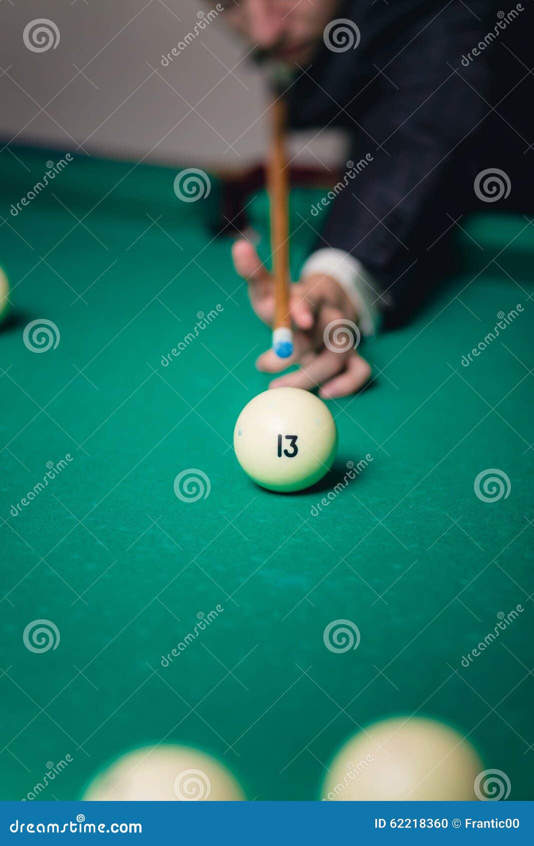 Billiards Player Strikes the Ball Stock Photo Image of smart