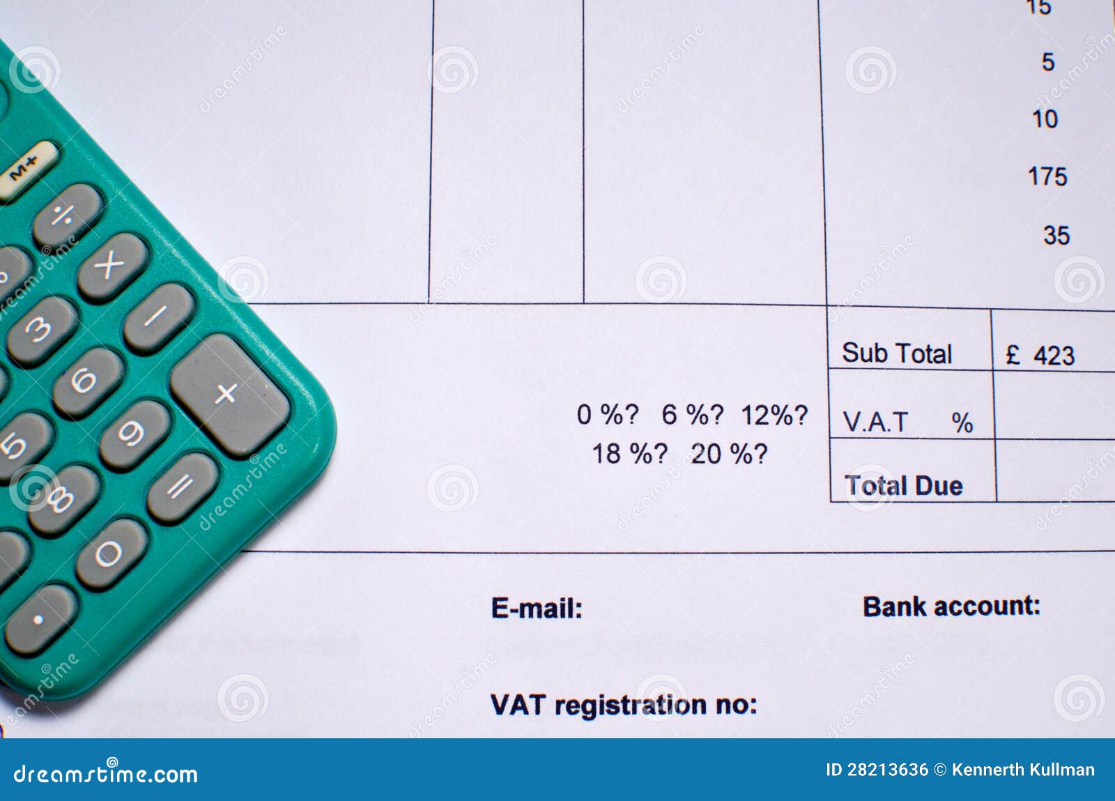 Billing VAT Royalty Free Stock Image Image 28213636