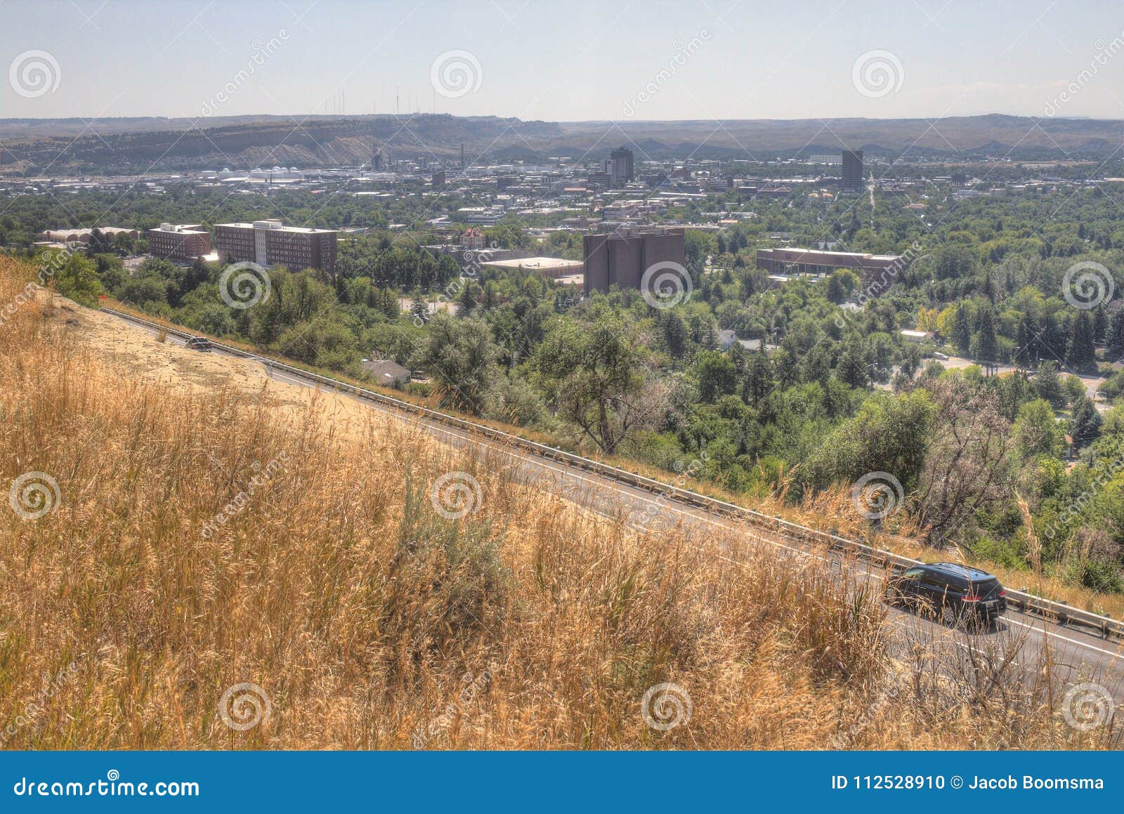 billings, montana as seen from above in summer