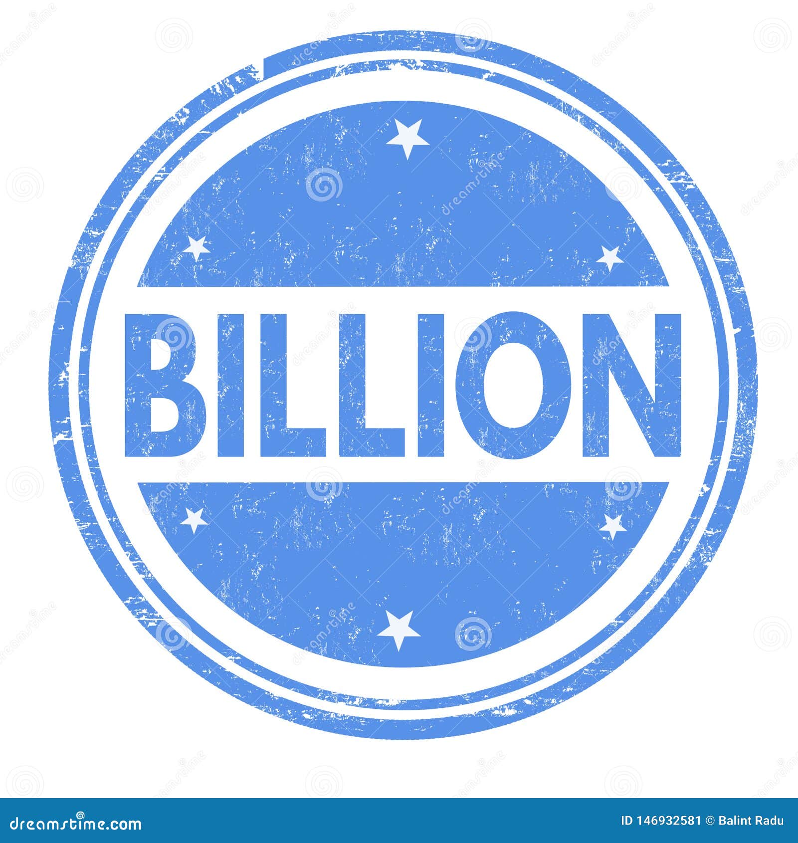 billion sign or stamp