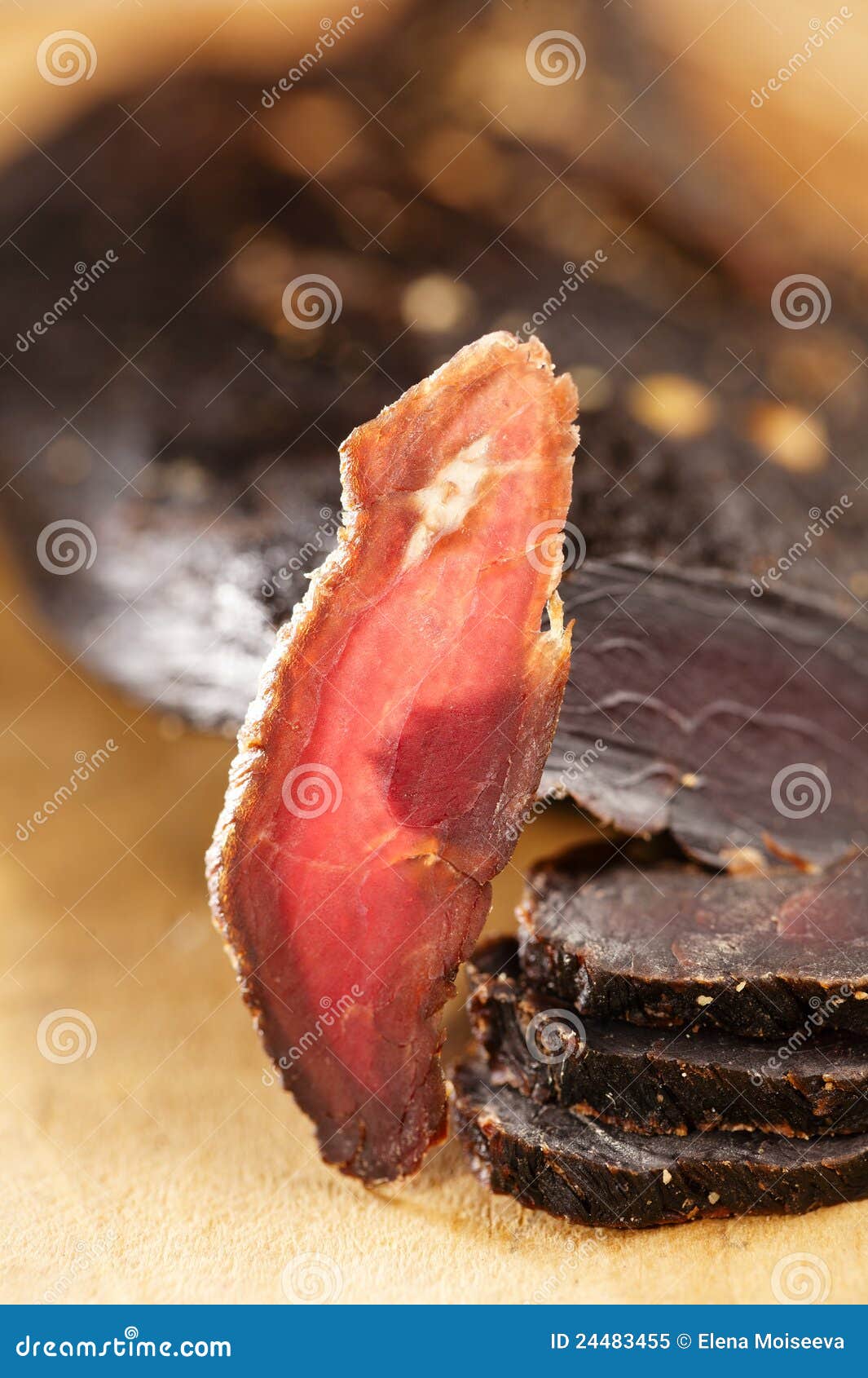 Biltong Dry Cured Beef Meat Stock Image Image of basturma, jerky