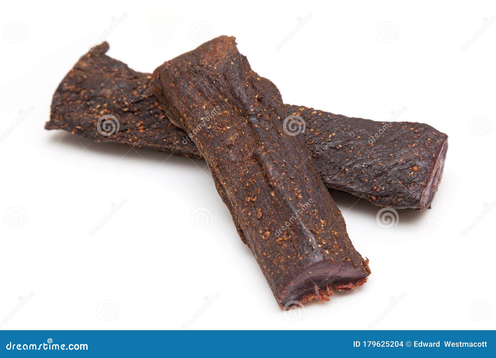 Biltong South African Beef Jerky. Stock Photo - Image of food, isolated ...