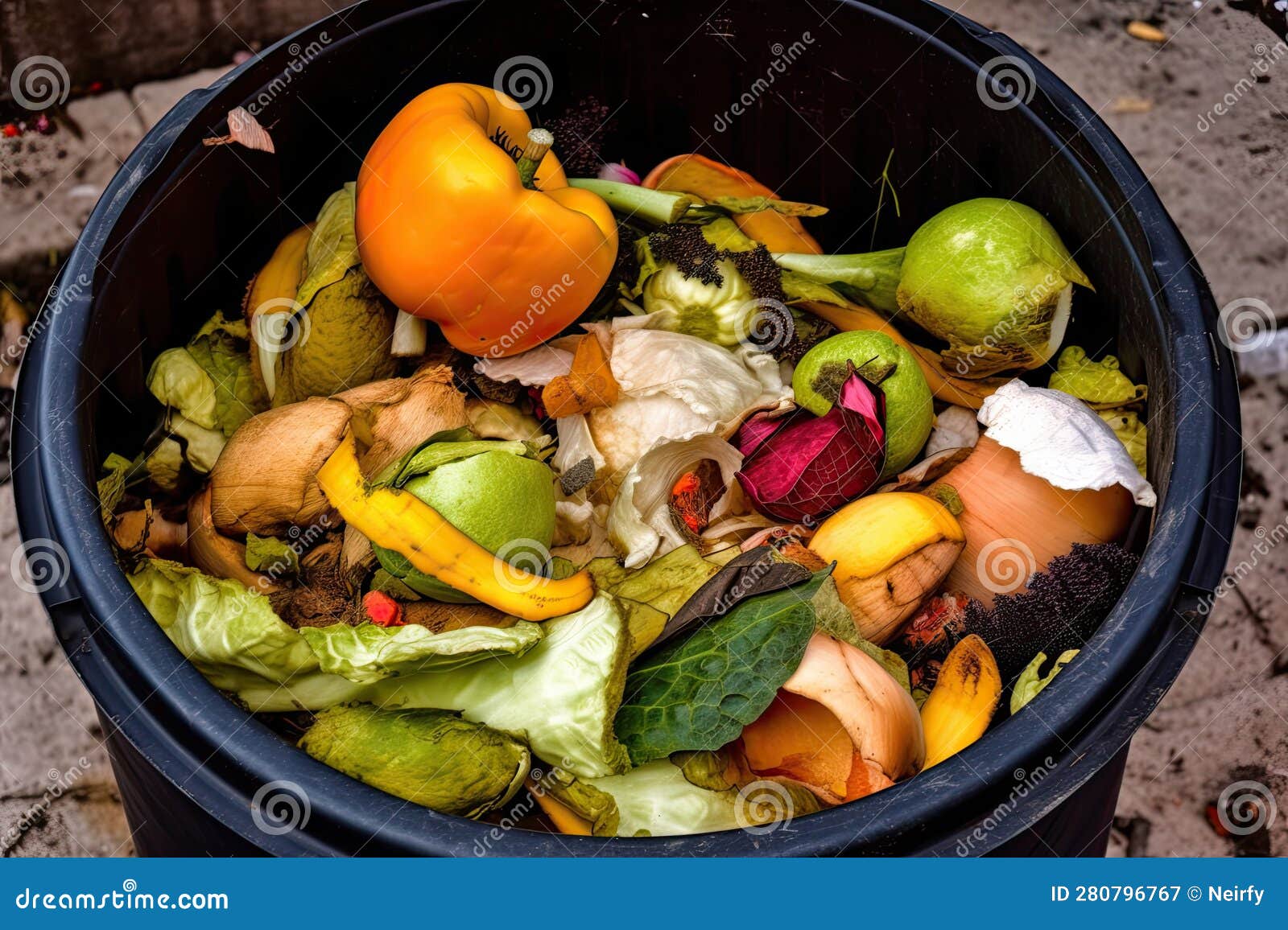 Bin with organic waste stock image. Image of organic 280796767