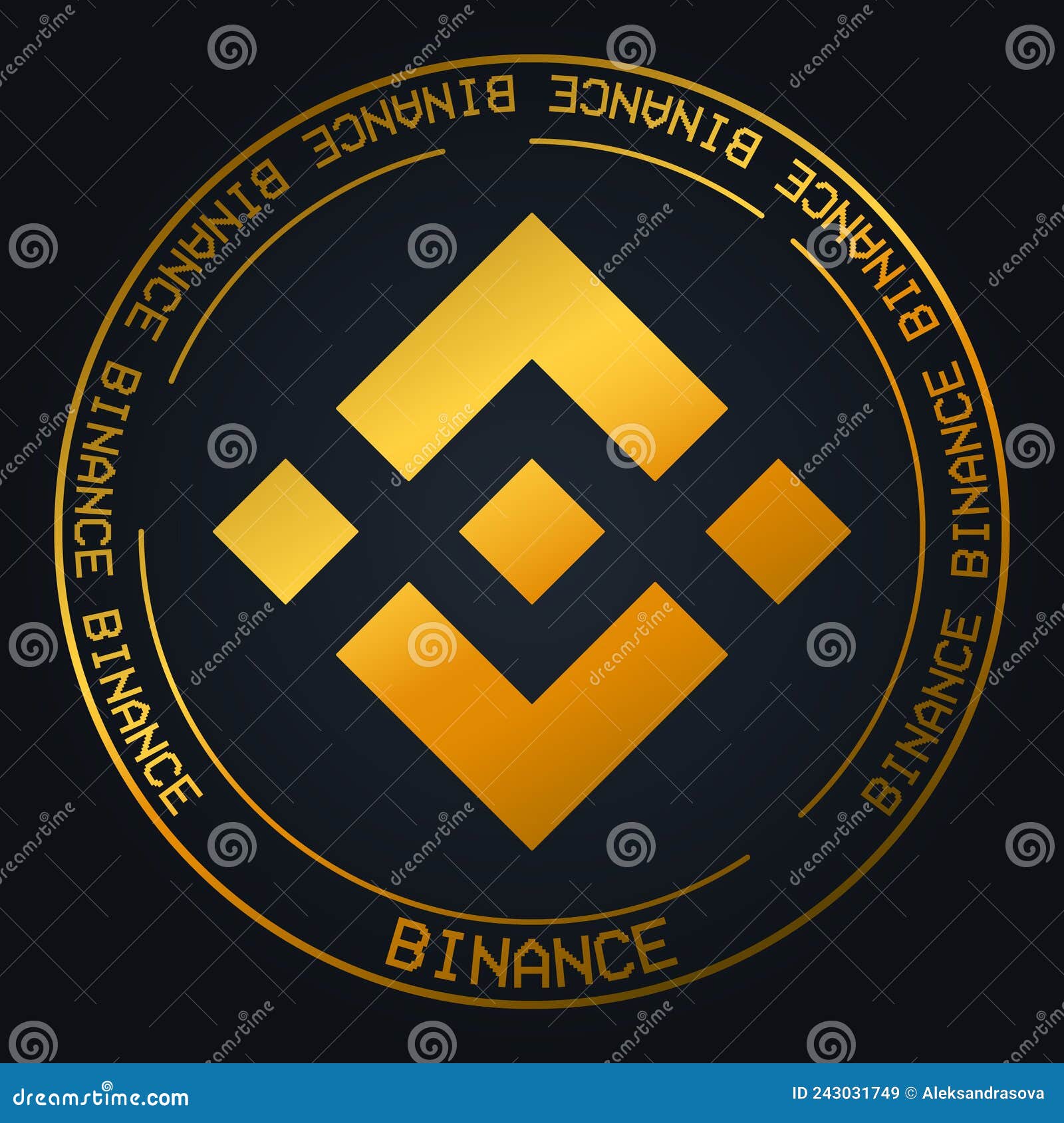 Binance Cryptocurrency Stock Market Symbol. Blockchain Theme Vector  Illustration Editorial Stock Image - Illustration of cyberspace, exchange:  243031749