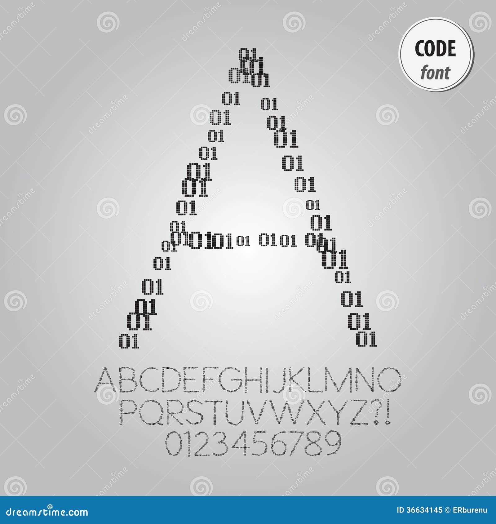 binary code alphabet and digit 