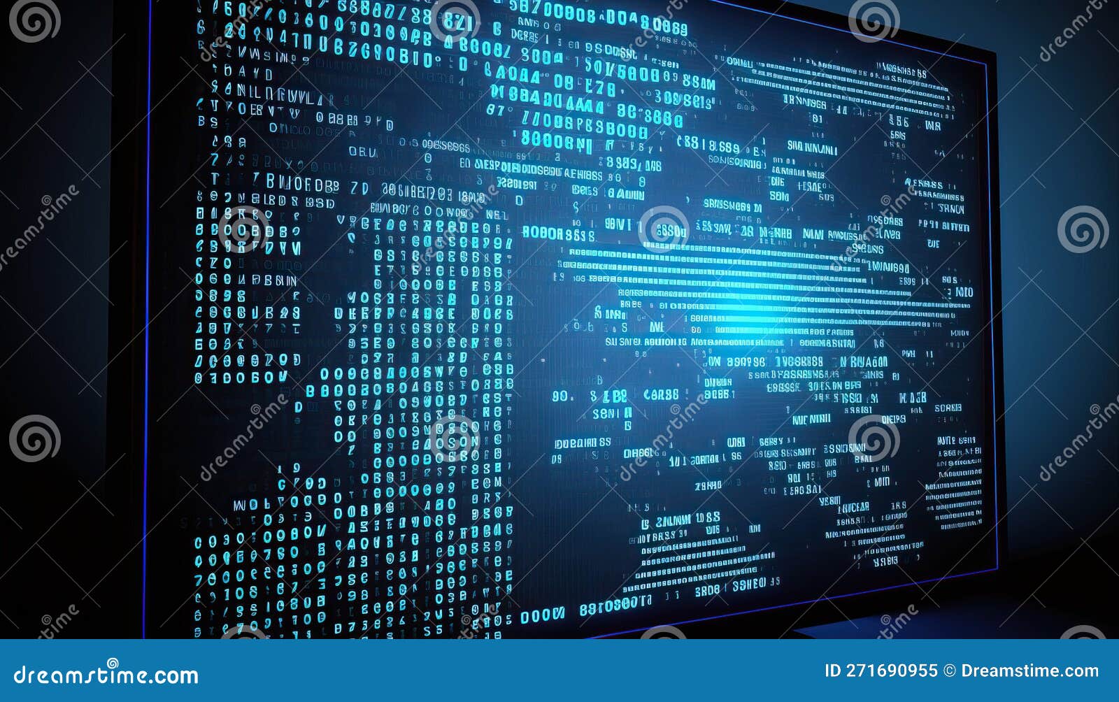 Abstract Image of Binary Code.background with Glowing Neon Characters ...