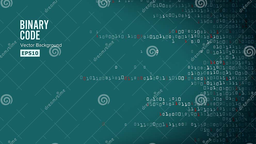 Binary Code Background Vector. Algorithm Binary, Data Code, Decryption ...