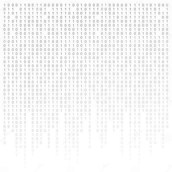 Binary Code Black and White Background with Digits on Screen. Algorithm ...