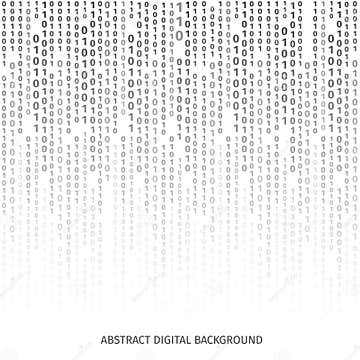Binary Code Black and White Background with Digits Stock Vector ...