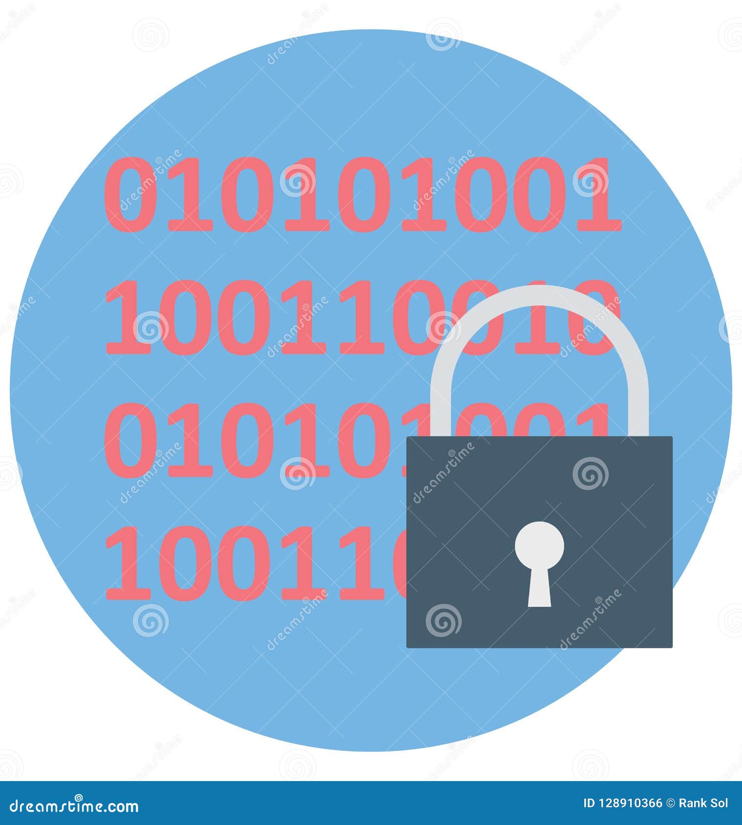 Binary Code Color Isolated Vector Icon that Easily Can Be Modified and ...