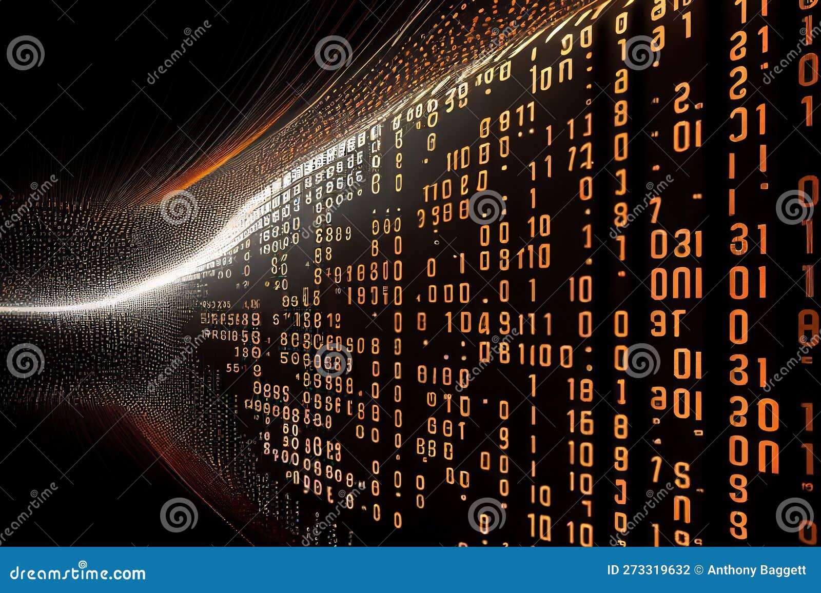 binary computer matrix code data stream abstract background
