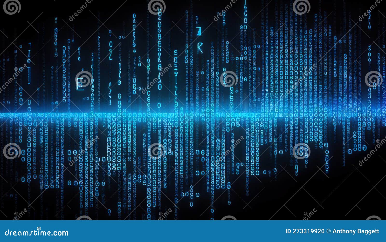 Binary Computer Matrix Code Data Stream Abstract Background Stock ...
