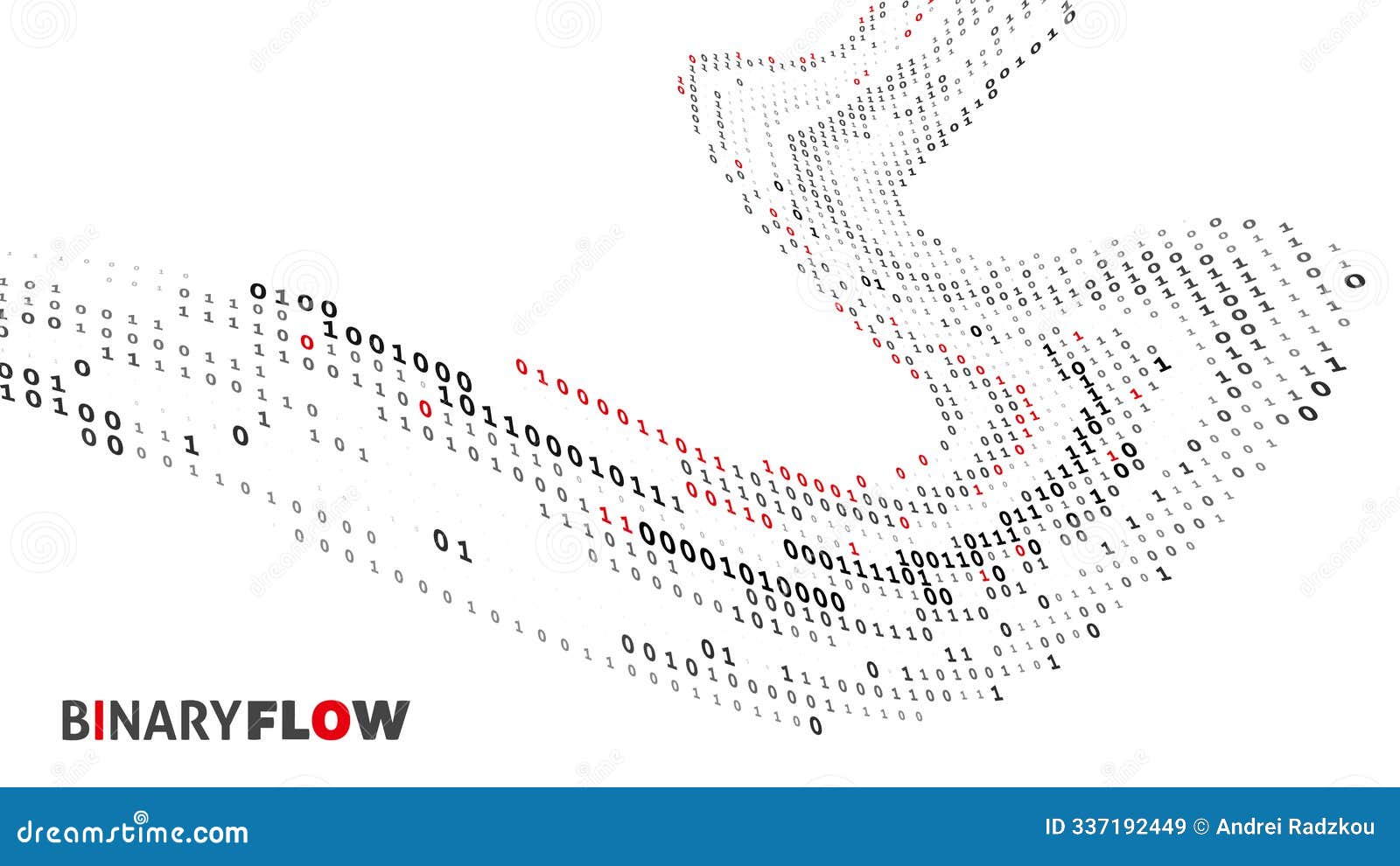 Binary Flow. Digital Stream with Ones and Zeros. Vector Graphics Stock ...