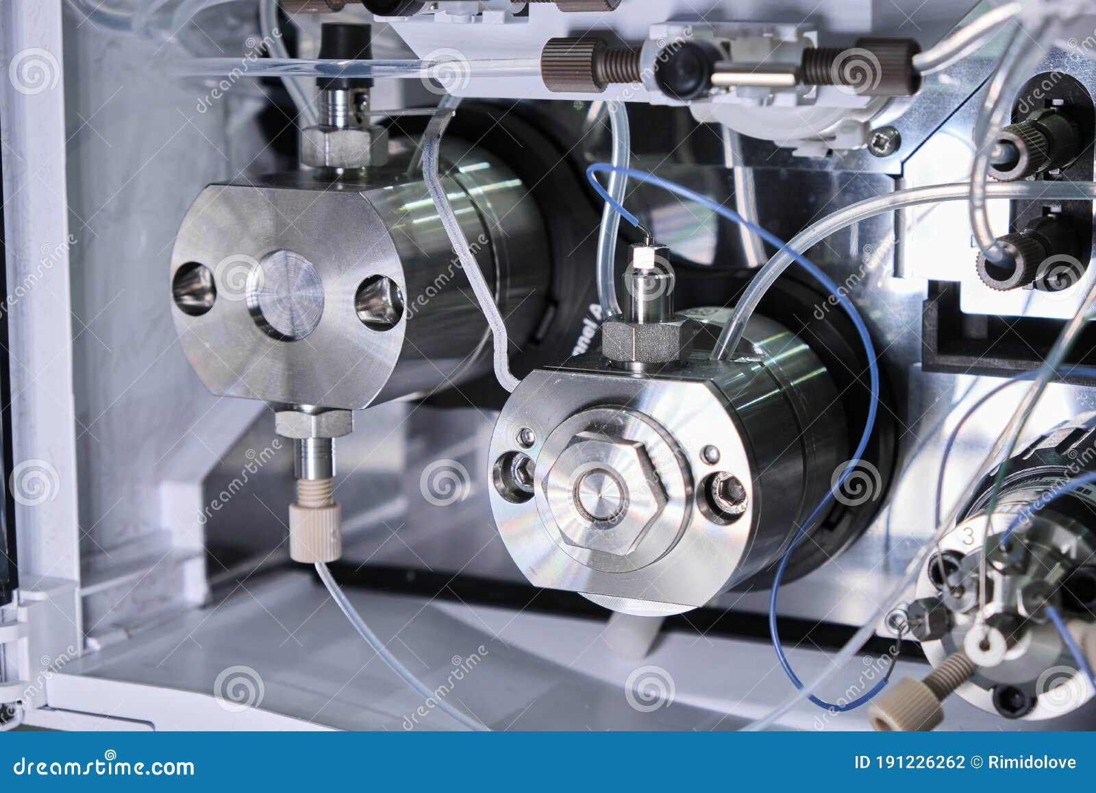 Binary Pump in HPLC System. High Performance Liquid Chromatography at