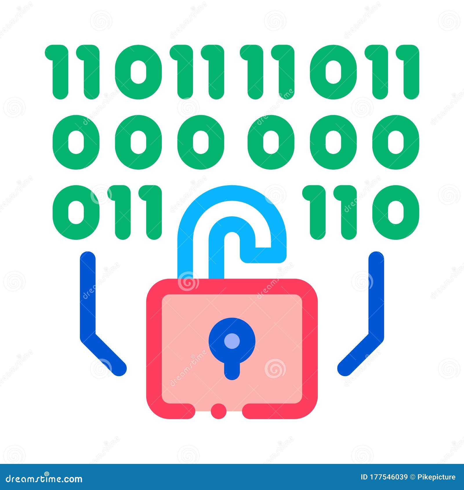 Binary Security Code Icon Vector Outline Illustration Stock Vector ...
