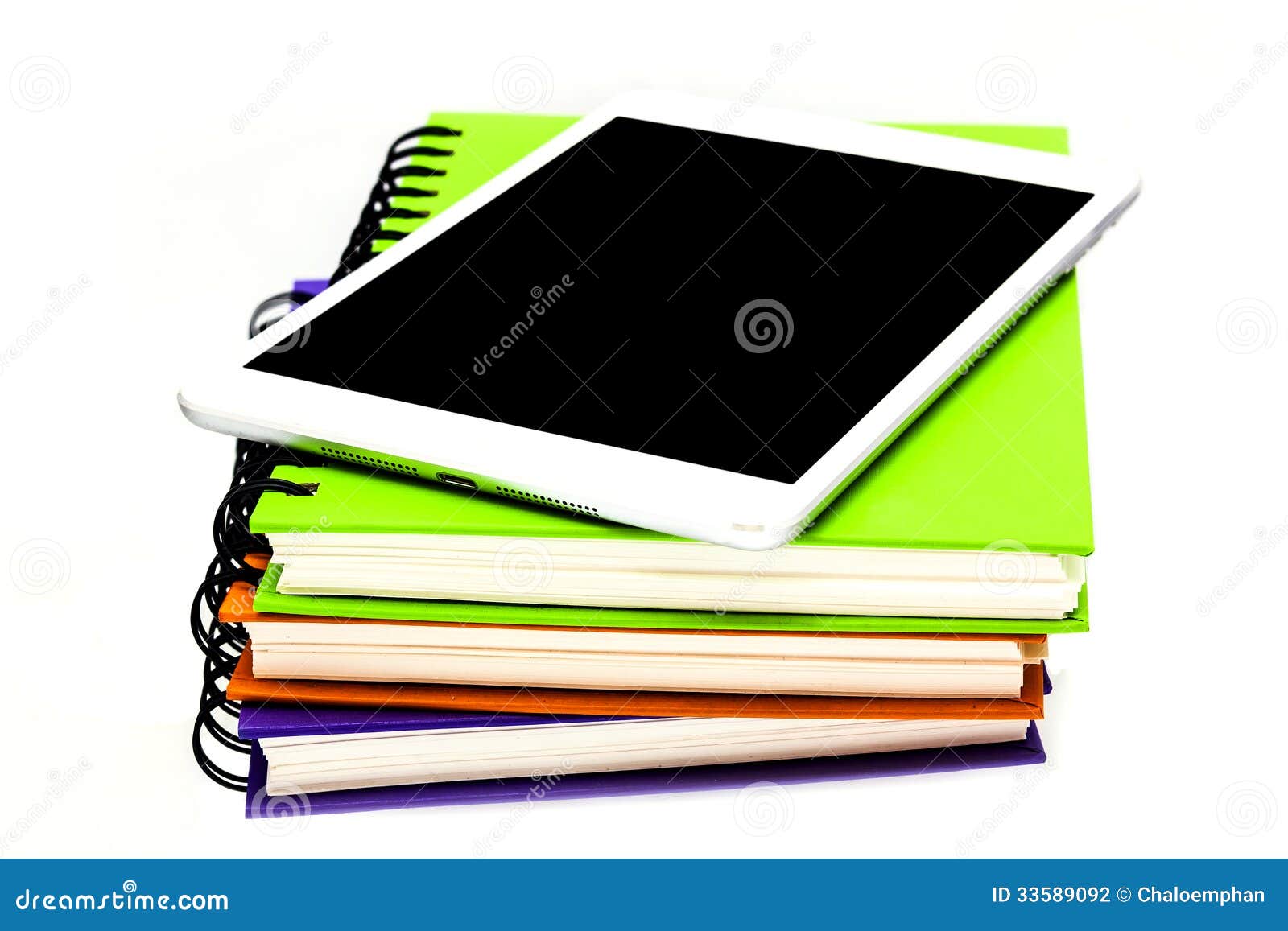 Binder Book and Tablet Computer Isola Stock Photo Image of design