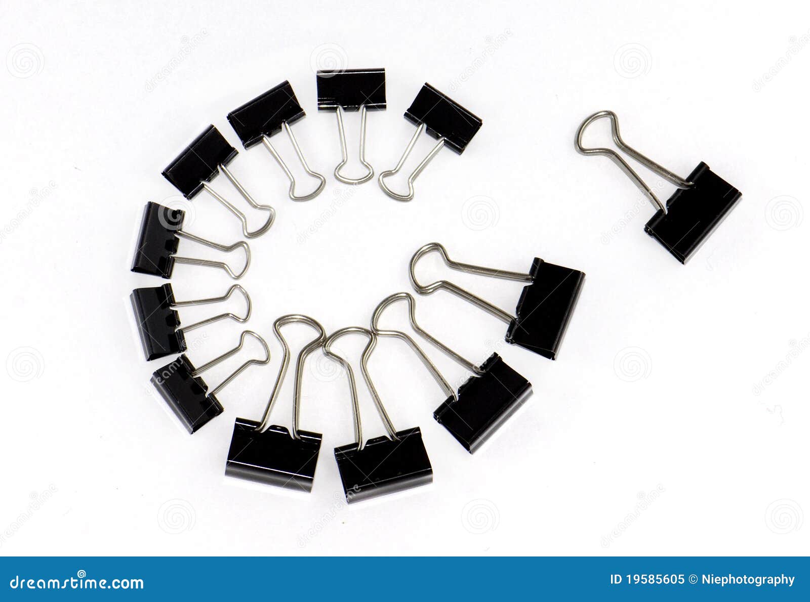 Binder clips in a circle stock image. Image of background 19585605