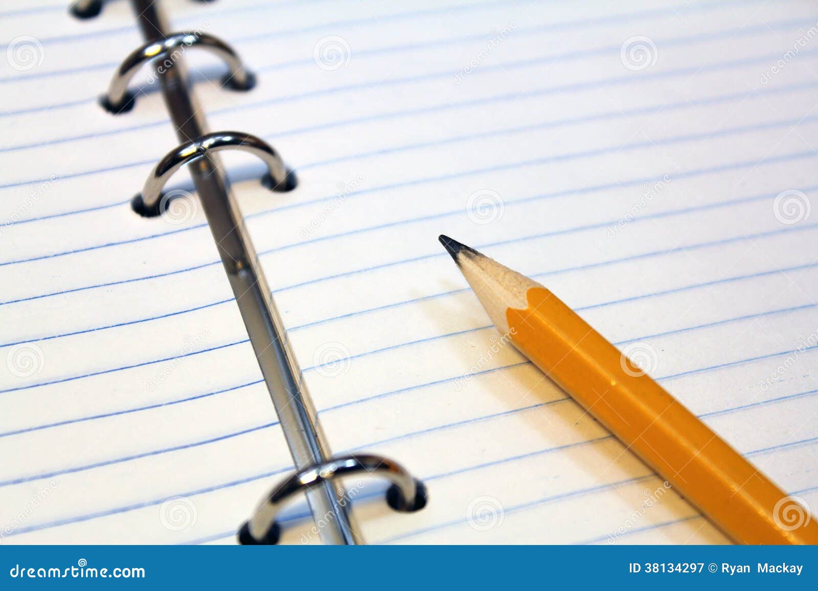 Binder with paper stock image. Image of pencil, office 38134297