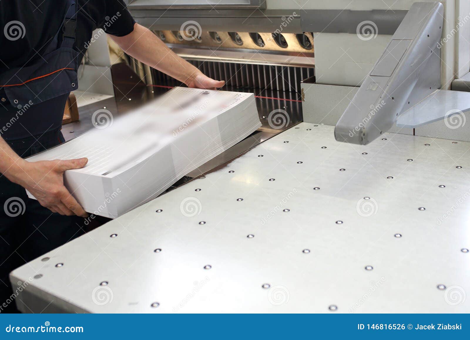 Bindery. Paper Trimming on a Guillotine Stock Photo Image of sheet