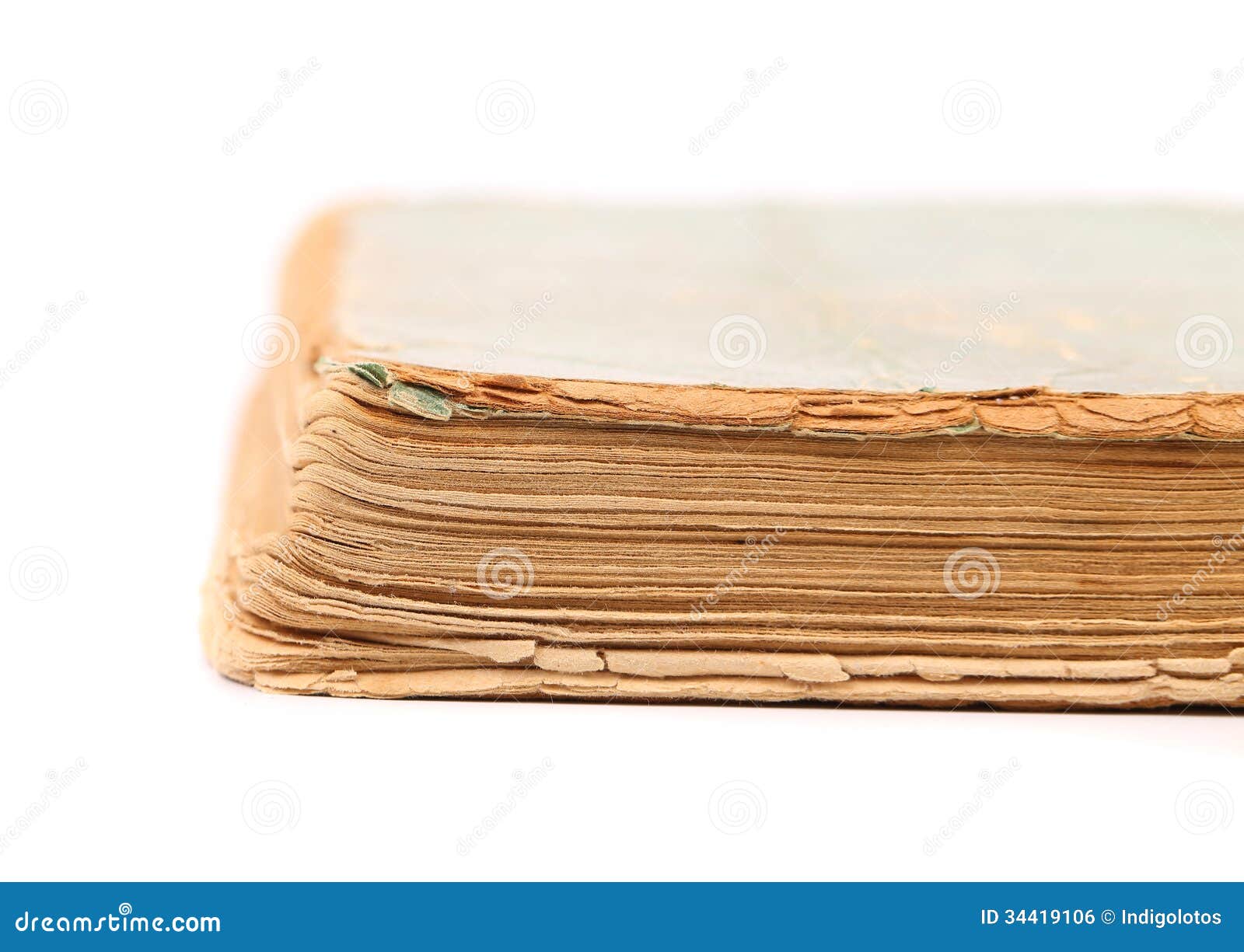 Binding of Old Book. Close Up Stock Photo Image of isolated, aged